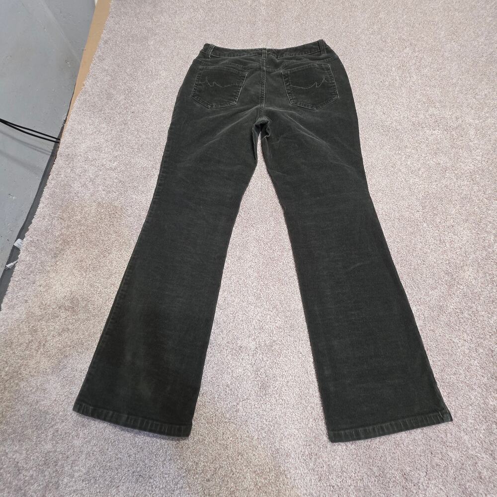 St. John's Bay Corduroy Pants Olive Green Bootcut Petite 8P Embroidered